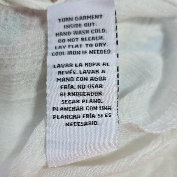 Womens 1X Embroidered Sleeves Bohemian Gauzy Sheer Fairy Resort Lace White Top - Picture 11 of 12